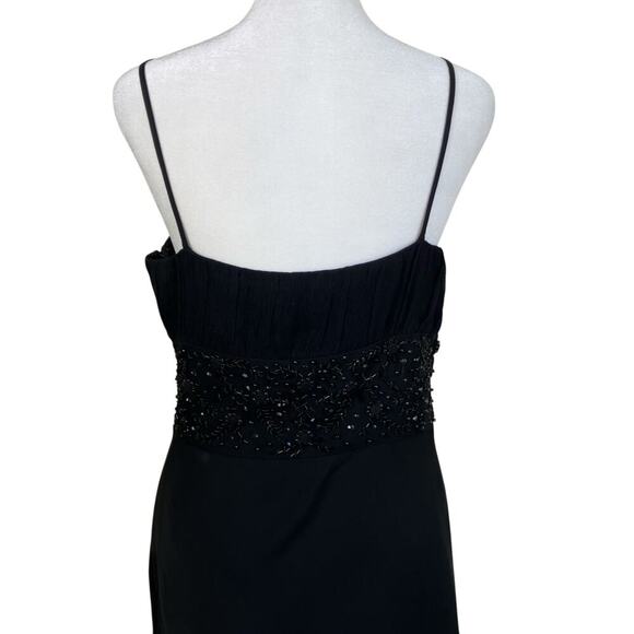 Ann Taylor 100% Silk Y2K Babydoll Prom Dress Midi Spaghetti Straps Beaded Flowy - Picture 6 of 16